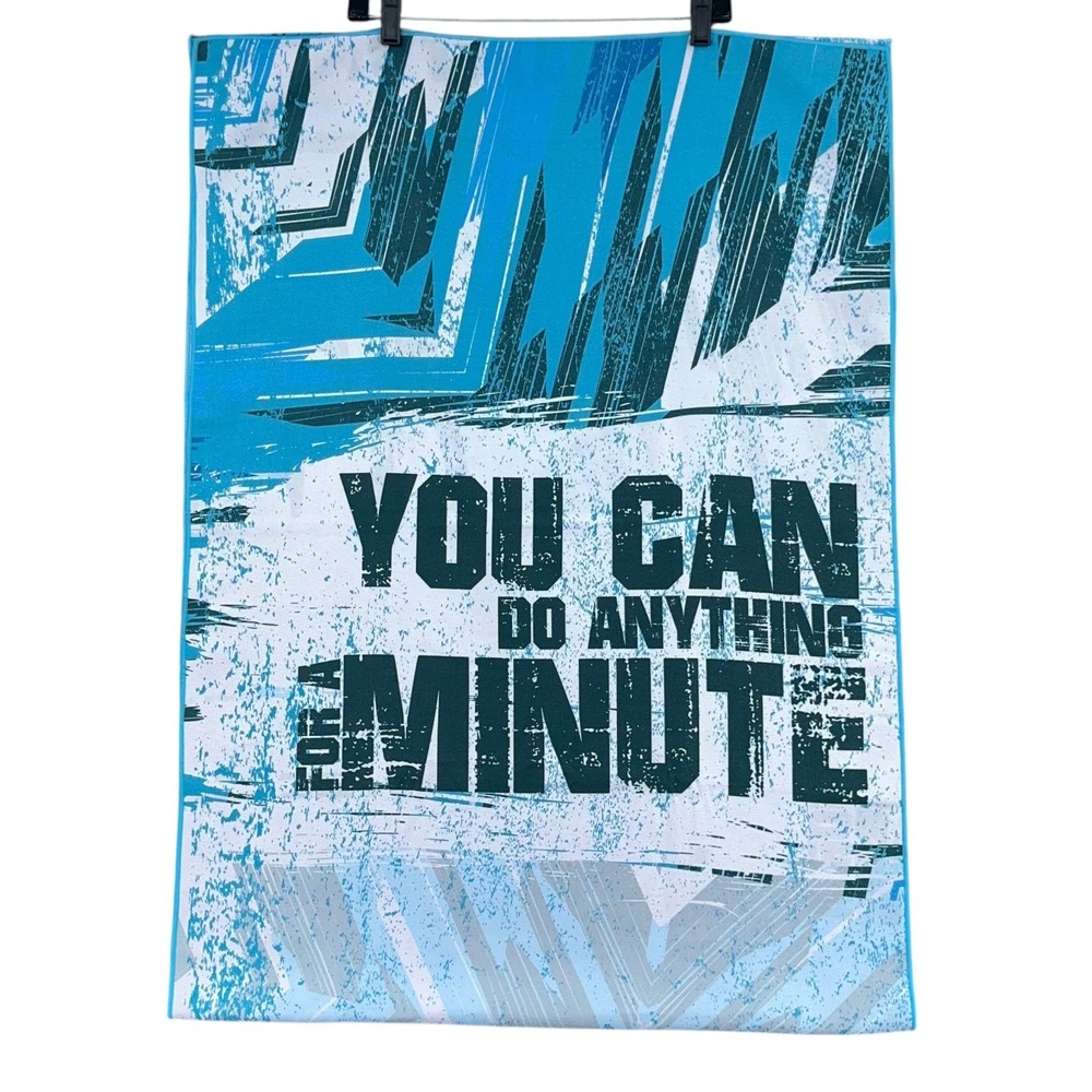 Sweaty Warrior Fitness Towel You Can Do Anything Workout Gym Sports Blue‎